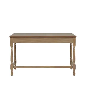 Tabitha Solid Wood Desk with 1 Drawer and turned legs - Natural
