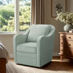 Madison Park Brianne Upholstered Swivel Curved Armchair
