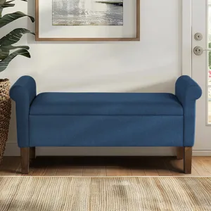 Aubrey Upholstered Storage Bench - Blue
