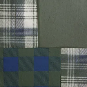 Woolrich Mill Creek Pieced Cotton Shower Curtain - Green