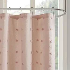 Urban Habitat Brooklyn Cotton Jacquard Pom Pom Shower Curtain