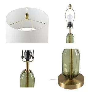 Zirconia Faceted Green Glass Table Lamp - Green