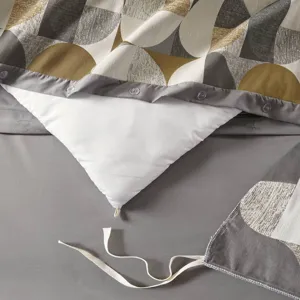 Cirque Queen Jacquard Oversized Duvet Style Comforter Set - Gold