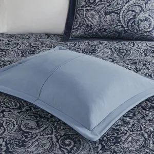 Aubrey King 5 Piece Jacquard Bedspread Set with Throw Pillows - Navy