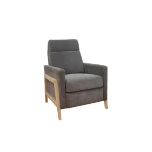 Luna Recliner With Wood Frame - Grey