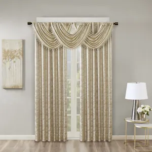 SunSmart Cassius Jacquard Lined Total Blackout Rod Pocket/Back Tab Curtain Panel