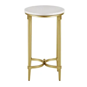 Bordeaux End Table - White/Gold