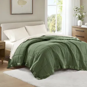 Madison Park Windom Lightweight Down Alternative Blanket with Satin Trim
