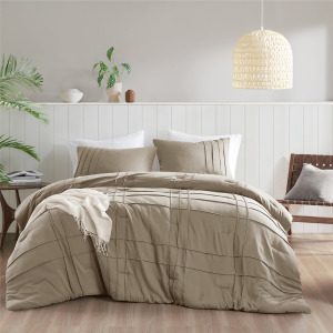 Comfort Spaces Walker Soft Washed Pleated Comforter Set