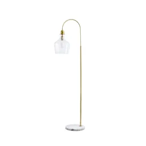 Auburn Arched Floor Lamp with Marble Base - Gold