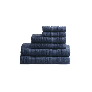 Madison Park Essentials Adrien Super Soft Cotton Quick Dry Bath Towel 6 Piece Set