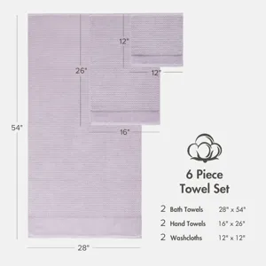 Madison Park Spa Waffle Cotton Jacquard Bath Towel 6 Piece Set