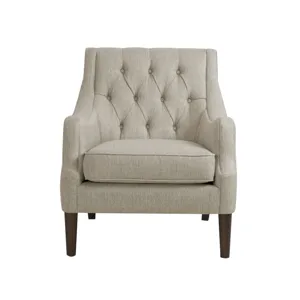 Qwen Button Tufted Accent Chair - Beige