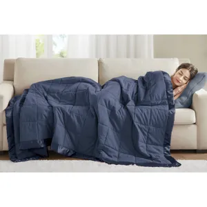 Madison Park Windom Lightweight Down Alternative Blanket with Satin Trim