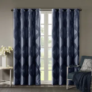SunSmart Bentley Ogee Knitted Jacquard Total Blackout Curtain Panel