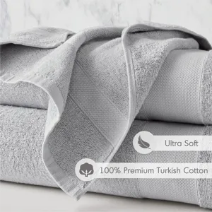 500GSM Plush 6pc Towel Set - Light Grey