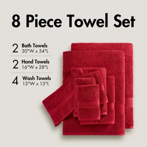 Madison Park Signature 800GSM 100% Cotton 8 Piece Towel Set