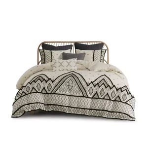 INK+IVY Marta 3 Piece Flax and Cotton Blended Duvet Cover Set