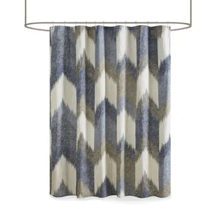 Alpine Cotton Printed Shower Curtain - Navy