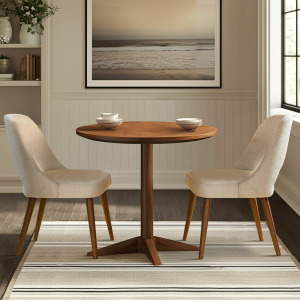 Nola Upholstered Dining Side Chairs with Cutout Back design (Set of 2) - Cream