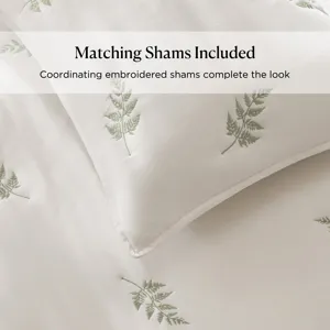 Harbor House Blue Willow Embroidered Botanical 100% Cotton Lightweight 3 Piece Quilt Set
