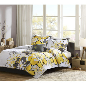 Allison King/California King Floral Comforter Set - Yellow