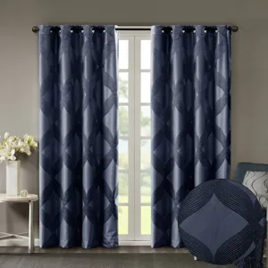 SunSmart Bentley Ogee Knitted Jacquard Total Blackout Curtain Panel