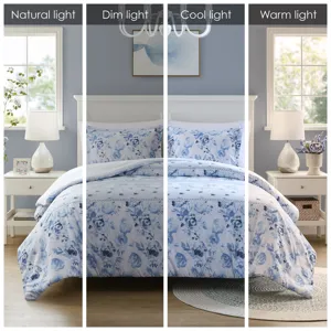 Intelligent Design Christa Floral Striped Duvet Cover Set