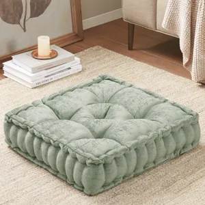Intelligent Design Azza Poly Chenille Square Floor Pillow Cushion Compress Pack