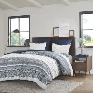 INK+IVY Mila 3 Piece Cotton Comforter Set with Chenille Tufting