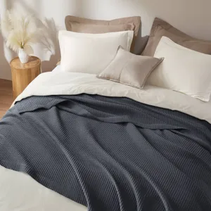 Madison Park Waffle Weave Cotton Blanket