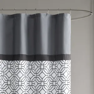 510 Design Donnell Embroidered and Pieced Shower Curtain