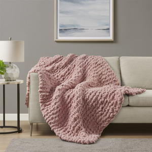 Madison Park Chenille Chunky Knit Throw