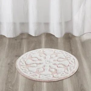 Casablanca Medallion Cotton Tufted Bath Rug - Pink
