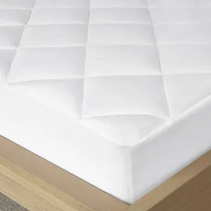 Quiet Nights Full 300 Thread Count Cotton Sateen Waterproof Mattress Pad - White