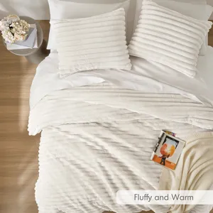 Intelligent Design Avril Fluffy Ribbed Plush Comforter Set