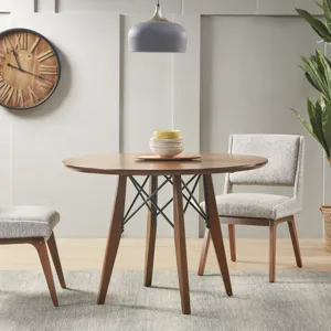 Clark/Boomerang Round Dining Set - Pecan