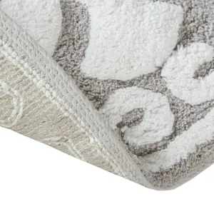 Casablanca Medallion Cotton Tufted Bath Rug - Taupe