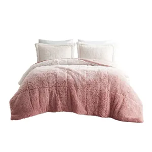 Intelligent Design Brielle Ombre Shaggy Long Fur Comforter Mini Set