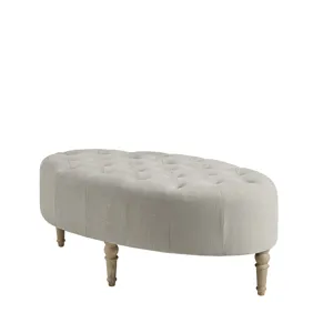 Clara Accent Ottoman - Linen
