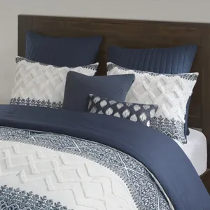 INK+IVY Mila 3 Piece Cotton Comforter Set with Chenille Tufting