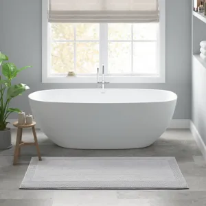 Splendor 100% Cotton Tufted 3000 GSM Reversible Bath Rug - Grey