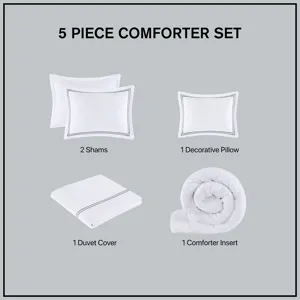 500 Thread Count Luxury Collection King/California King 100% Cotton Sateen Embroidered Comforter Set