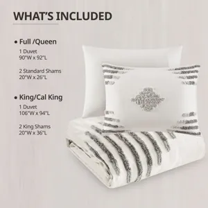 INK+IVY Tahli 3 Piece Cotton Blend Chenille Duvet Cover Set