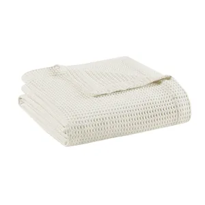 Madison Park Waffle Weave Cotton Blanket