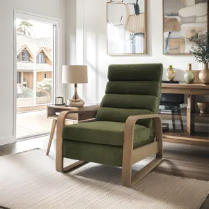 Jordan Wood framed push back Recliner - Green