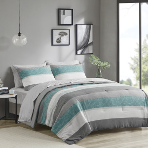 Madison Park Essentials Jaxon Stripe Comforter Set with Bed Sheets