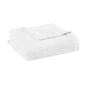 Madison Park Waffle Weave Cotton Blanket