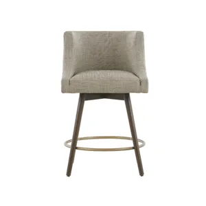 Mateo Swivel Counter Stool - Beige Multi