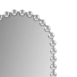 Madison Park Signature Marlowe 24X36 Arch Beaded Wall Mirror - Sliver